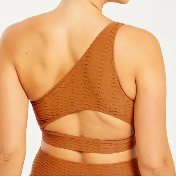 Booty By Brabants One-Shoulder Textured Top in Rust - Picture 4 of 5